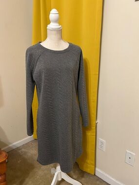 Kenneth Cole Reaction Charcoal Gray Long-Sleeve Knit Dress Size Large